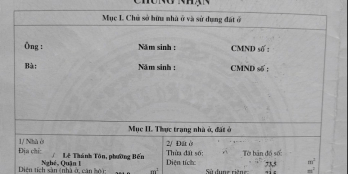 Nhà 74m2 (7.85 x 9.4), 6 tầng 9pn, Lê Thánh Tôn, Quận 1. 27 tỷ