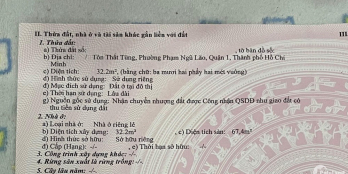 Bán nhà c4 33m2, Tôn Thất Tùng, Q1. 5,5 tỷ