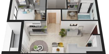 Chính chủ bán lỗ căn hộ 2pn-1wc Bcons Garden. Nhà mới 100%, sổ sẵn