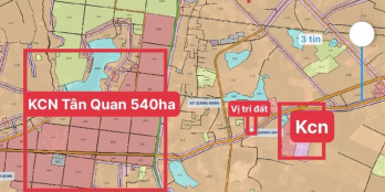 Bán lỗ miếng dất 250m2 ngay cổng kcn Tân Quan mua 1ty3 bán 599tr bao sổ