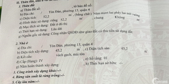 Nhà c4 52m2 (12 x 5), Tôn Đản, Q4. 2,699 tỷ