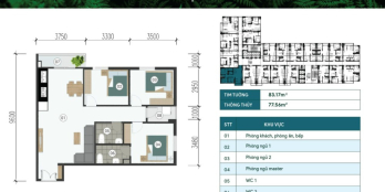 Bán căn 3PN Iris Tower full nội thất chỉ 1,93 tỉ