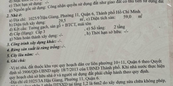 Bán nhà hẻm 1025/ Hậu Giang, 4.5 x 7m, 2 tấm, 3.5 tỷ.