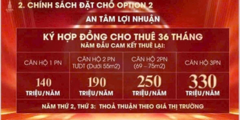 TRẢ TRƯỚC 309 TRIỆU/ CĂN HỘ 50m2 CAM KẾT CHO THUÊ TỚI 16 TRIỆU/ THÁNG CK 8%