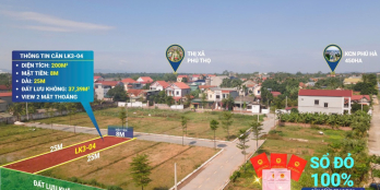 Cần bán gấp 4 lô đất đẹp nhất diên hồng river town lâm thao - phú thọ