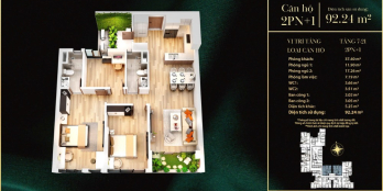 Bán căn hộ 2pn 1 dt 92m2 view hồ văn lang tại p tiên cát tp việt trì