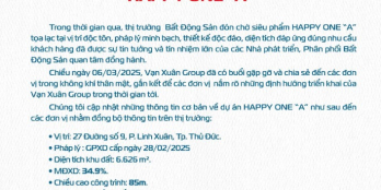 Chính thức nhận booking Happy One Sora - Thủ Đức