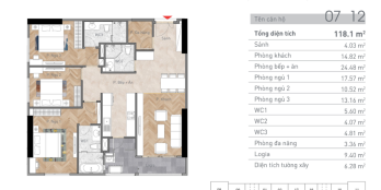 CẦN BÁN CĂN GÓC ĐÔNG NAM 3N3VS TẦNG TRUNG TOÀ VIHA LECIVA - 107 NGUYỄN TUÂN