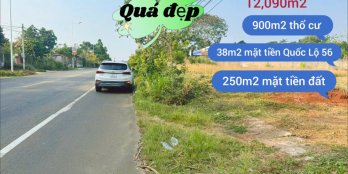 1,2 Hecta với 900 ONT, Hai mặt tiền đường với  32 Mặt tiền QL 56, 120m mặt tiền
