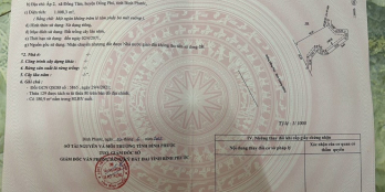 CHÍNH CHỦ BÁN SÀO ĐẤT ĐỒNG PHÚ ĐỒNG XOÀI 1008M² MẶT TIỀN 65M CẶP SUỐI 275 TRIỆU