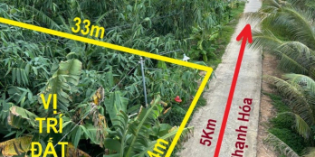 Bán đất thổ 462m2, sát QL.62, view kênh, SHR, đường ô tô, Thạnh Hóa, Long An