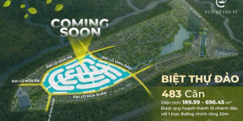 Biệt Thự Đảo Eco Retreat 12x15, 2 mặt view sông thoáng mát, giá gốc CĐT Ecopark