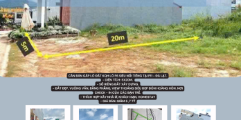 THÔNG TIN CƠ BẢN  Cần bán gấp lô đất KQH lô F6 siêu nổi tiếng tại P11 - Đà Lạt.