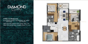 Căn HỘ 3PN DIAMOND CENTERY TRẢ CHẬM 3 NĂM 0% LÃI SUẤT