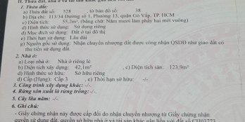  CHÍNH CHỦ CẦN BÁN NHÀ ĐẸP – ĐƯỜNG SỐ 1, P13, GÒ VẤP