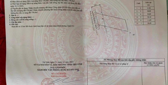 CẦN BÁN NHANH 20×50m MẶT TIỀN TL911 CHÂU THÀNH TRÀ VINH