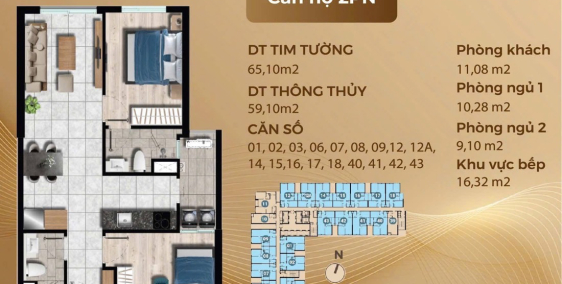 BÁN CĂN HỘ 2PN 2WC VIEW SÔNG - GIÁ GỐC ĐỢT 1 - CĐT UY TÍN AN GIA- LH 0902413541