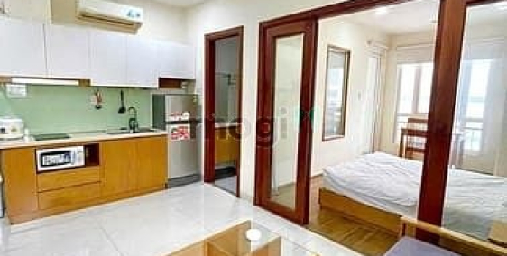 Nhà hàng - Khách sạn: Căn hộ 1PN full nội thất gỗ máy giặt riêng view đẹp gần cầ