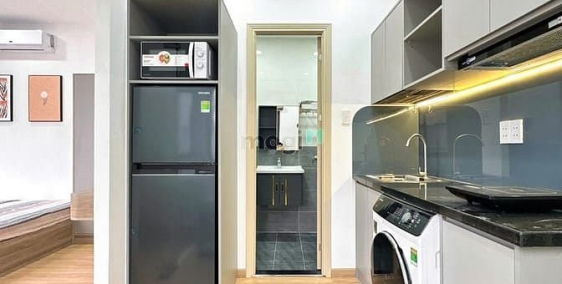 Nhà hàng - Khách sạn: Căn hộ 1PN full nội thất gỗ máy giặt riêng ban công gần bờ