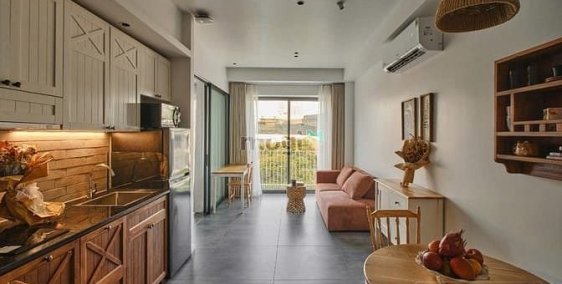 Nhà hàng - Khách sạn: Căn hộ 1PN full nội thất gỗ cao cấp máy giặt riêng view đẹ