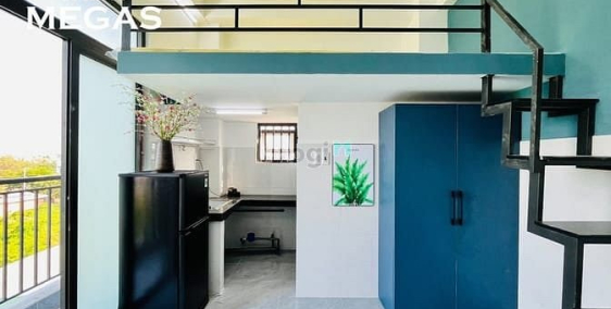 Căn hộ chung cư: Căn Hộ Gác Cao - Bancol Riêng - Full Nội Thất - Ngay Cầu Sắt -V