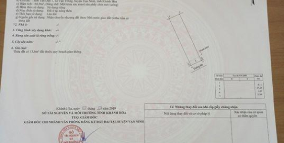 166.9 m2 Mặt Bê Tông, Tân Dân 1 Cách Nguyễn Huệ 500m, Vạn Thắng, ( Bắc Vân Phong )