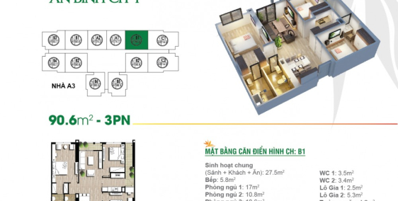 BÁN CĂN 03 PHÒNG NGỦ TẦNG TRUNG BAN CÔNG NAM