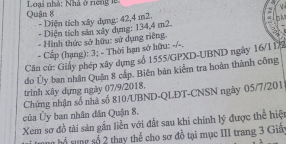 Nhà Cấp 3 Mới Cất Quận 8, Cần Tiền Bán Gấp