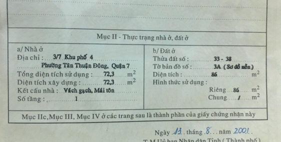 Bán nhà mặt tiền trong hẻm đường Trần Văn Khánh, Tân Thuận Đông, Quận 7, HCM