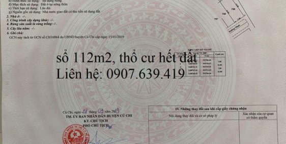 Tôi chính chủ cần bán lô đất 112m2 (7x16), có shr và thổ cư hết đất, giá 950tr, sang tên ngay lh: 0907.639.419