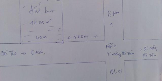 Bán 14.000m2 đất mặt tiền QL91B (Nguyễn Văn Linh). Mặt tiền 40m. Có hơn 1.000m2 thổ cư. Giá 21 tỷ