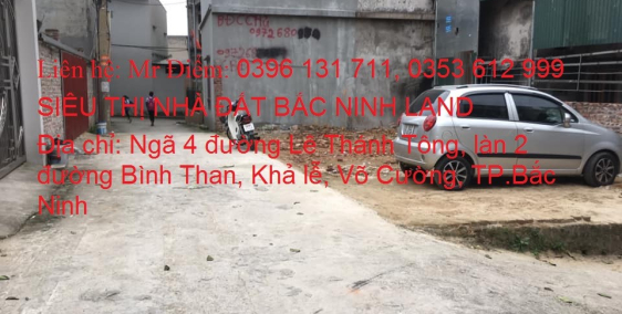 Chính chủ cần bán lô đất thổ cư tại khu Khả Lễ, Võ cường, TP.Bắc Ninh