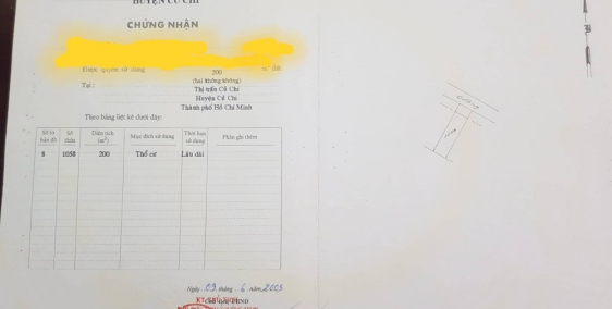 Đất thổ cư chính chủ huyện Củ Chi