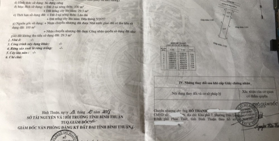 Bán đất thổ cư, Tiến Lọi, Phan Thiết, Bình Thuận dt 5x26 giá 900 triệu. Liên hệ