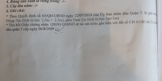 Bán gấp đất hẻm 1250 Huỳnh Tấn Phát .Phường Phú Mỹ Q7
