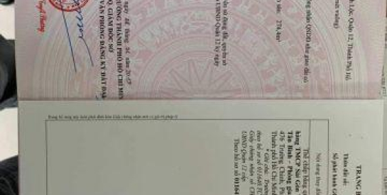 Cần bán nhà quận 12 -120m2 giá 3950