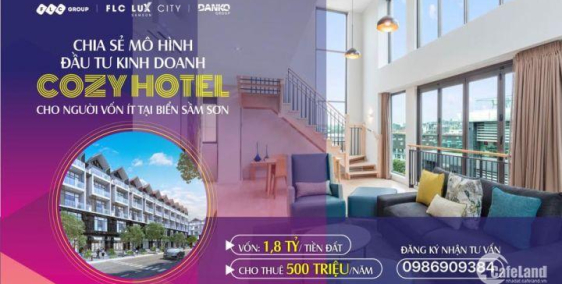 BÁN BIỆT THỰ, LIỀN KỀ DỰ ÁN FLC SẦM SƠN THANH HÓA. VỐN 1,8 TỈ-LỢI NHUẬN 500 TRIỆU/ NĂM.LH:0986909384