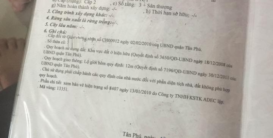 Bán Nhà 5x15m.3 Lầu.MTNB Đoàn Hồng Phước.P Hòa Thạnh.Q Tân Phú.TPHCM