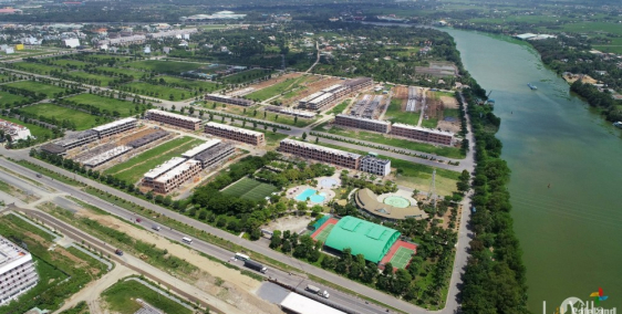 Biệt thự nhà phố ven sông Vàm Cỏ mặt tiền QL1A  TT Tp Tân An chỉ từ 1,7 tỷ