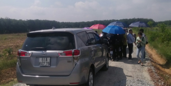 Đất hai mặt tiền đường ở huyện Bàu Bàng, Bình Dương. 1096 m2