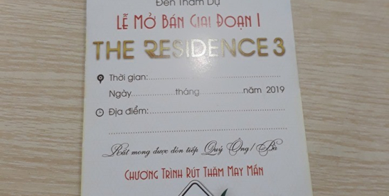 Dự Án 2 mặt tiền đường Dự Án THE RESIDENCE 3