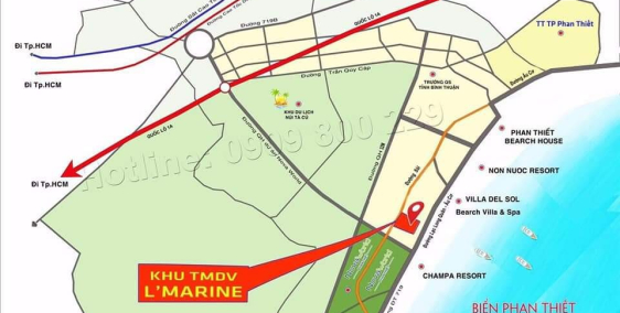 SIÊU HOT! KHU TMDV L'MARINE PHAN THIẾT, BÌNH THUẬN. 600TR/NỀN, SHR, XDTD.
