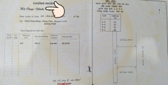 Bán Lô đất 441m2  thôn Nam Đồng, xã Đồng Tiến, Cô Tô