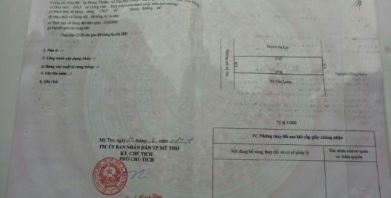 Chính chủ cần bán gấp đất nền gần chợ Tân Mỹ Chánh, SHR, DT: 150.5 m2, Giá tốt: