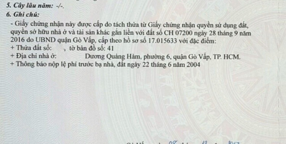Bán đất trục Dương Quảng Hàm,  Gò Vấp,  70 triệu/vnd