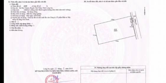 Cần bán gấp gần 10.000m2 đất khu công nghiệp Hòa Bình, Long An