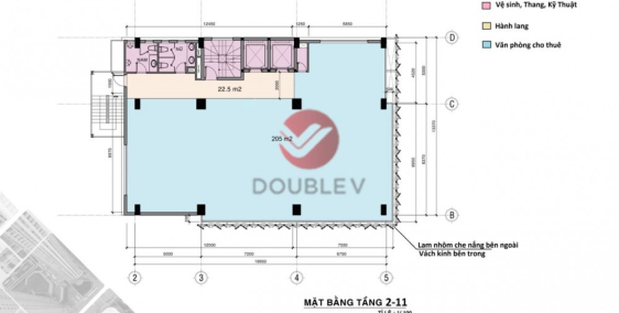 Văn phòng cho thuê Quận 1, văn phòng mới 205 m2 giá ưu đãi 24 usd/m2/thang