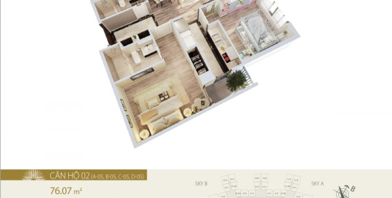 Chủ đầu tư cần bán căn hộ số A-05, 2PN tại dự án Imperia Sky Garden