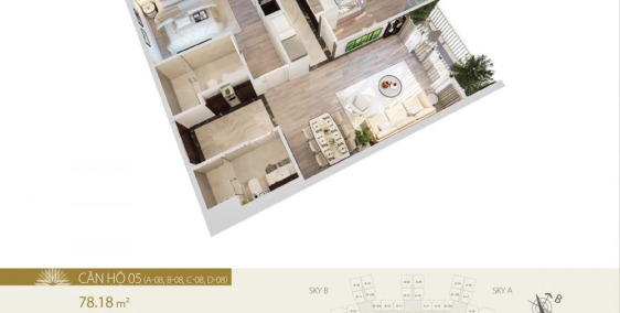 Gia đình đi HCM định cư cần bán gấp căn hộ chung cư 76m2, 2 ngủ gần time city