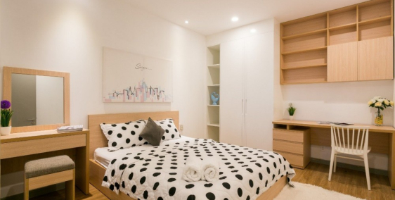 Căn hộ 80m2, 2PN 2WC full nội thất tại Gold View, Q4 cho thuê giá 17 triệu/tháng